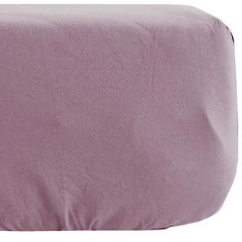 Drap housse couleur prune 90 x 190 en percale de coton