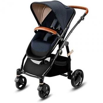 Cybex CBX Leotie Lux Infant Travel System with Reversible Seat, Leather Trim and Foldable Bassinet (Features Rain Cover), Use from Birth to Around 4 Years Old (Max User Weight: 15 kg), Jeansy Blue