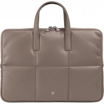 DuDu Togean Grey Leather Laptop Bag 36 cm