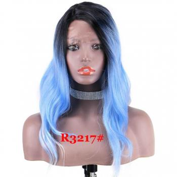 WonderLady Ombre Pink Blue Heat Resistant Synthetic Lace Wigs