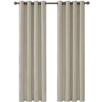 Deconovo Ösenvorhang 245x140 cm Creme 2er Set