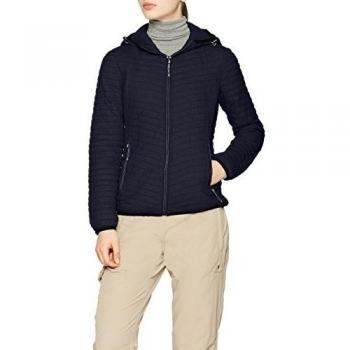 CMP Veste Femme Feel Warm Flock, Noir/Bleu, XXL