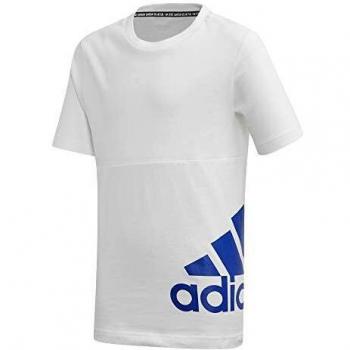 Adidas Yb Mh Bos T2 T-Shirt Mixte Enfant, Blanc avec logo imprimé sur la poitrine
