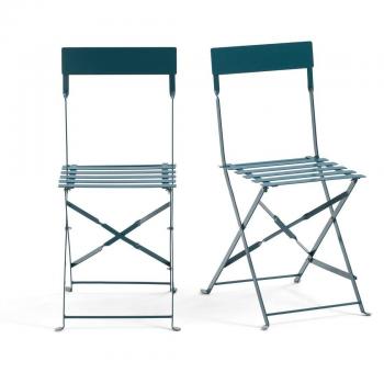 Lot de 2 chaises Ozevan en métal pliantes