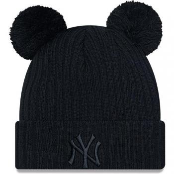 New Era Fem Beanie Double Pom New York Yankees, schwarz