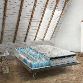 Materasso Piazza e Mezza Amalia, Sfoderabile in Memory Foam+Gel e Molle Insacchettate, 100% Made in Italy, Antiacaro e Anallergico, cm 120x190 h27