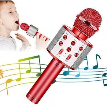 KIDWILL Wireless Bluetooth Karaoke Microphone for Kids, 5-in-1 Portable Handheld Karaoke Mic Speaker Player Recorder with Adjustable Remix FM Radio for Kids Adults Birthday Party KTV Christmas