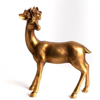 Or et Raffinement: Biche Dorée 33 cm – Statue Amadeus – Résine