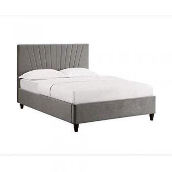 LEXIE VELVET BED FRAME UPSHOLSTERED HIGH HEADBOARD 4FT6 DOUBLE 5FT KING SIZE