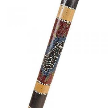 Regenmacher Rainstick Rainmaker Bambus Percussion Rhythmus bemalt Aborigine Dot Painting