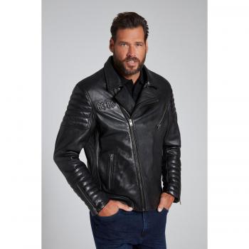 Giacca AC/DC in pelle nappa Uomo, Nero, Taglia 7XL, Cuoio/Poliestere/Cotone, JP1880