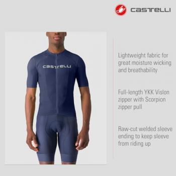 Maglia Castelli Prologo Lite Maniche Corte Blu Scuro