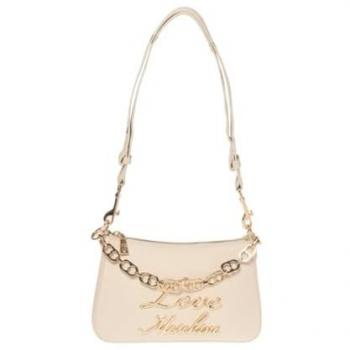 Borsa a mano Love Moschino da donna con tracolla removibile avorio oro