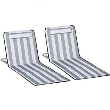 Outsunny Foldable Beach Mat Seat Set