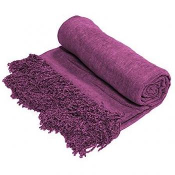 Plaid “Dahlia Frangiata” – 130x150 cm, Viscosa Rosa