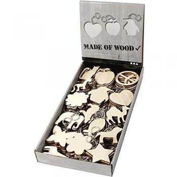 Naturholz‑Schlüsselring 7 cm, 3 cm dick – 128‑Kunstwerke