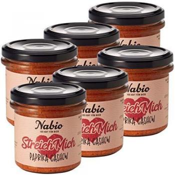 Nabio Bio Brotaufstrich Paprika Cashew, vegan, 6er Pack (6 x 130 g)