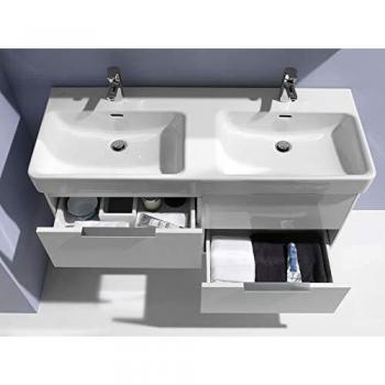 Laufen Pro S Double lavabo 120 x 46,5 cm blanc avec trop-plein et trou robinet