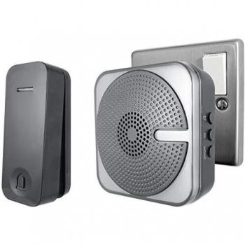 Kinetic Bell Push Door Chime with Plug-in Receiver