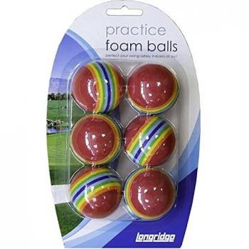 LONGRIDGE 6 PK FOAM GOLF BALLS MULTICOLOURED