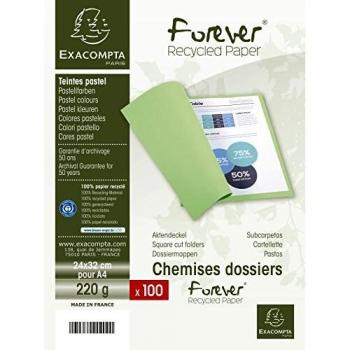 Exacompta Forever Collection Pink Square Cut Folders A4 500 Pack