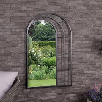 Charles Bentley Paris Arch Black Weather‑Resistant Wall Mirror