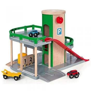 Brio World's Wooden Multi-Level Parking Garage