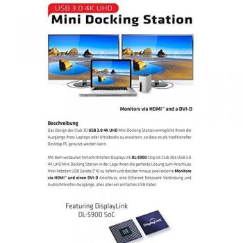Club 3D Docking Station USB 3.0 4K DVI HDMI