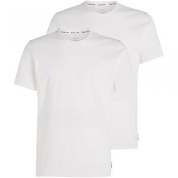Calvin 2 T-Shirt Bipack Uomo Mezza Manica Art Nb1088a In Cotone Elastan Colore E Misura A Scelta BIANCO XL