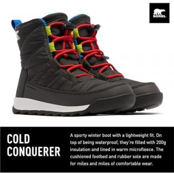 Sorel Whitney™ II Bottes d'hiver Courtes Lacées Noires Enfant 34