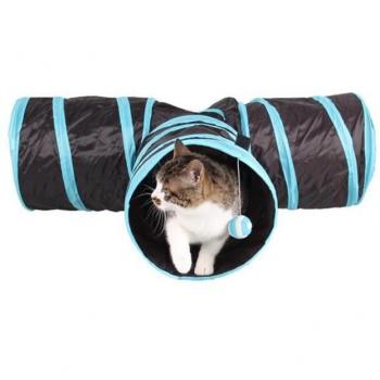 Tunnel Noir Pliant pour Chat 80*30*25cm