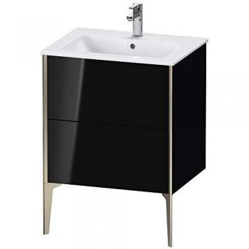 Duravit XViu Waschtisch-Unterschrank, 61 x 59,4 x 48 cm, 2 Auszüge, stehend, schwarz hochglanz/champagner matt