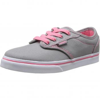 Vans Atwood Low Canvas Girls' Skate Shoes in Grey/Pink Lemonade, Size 4.5 UK (37 EU)