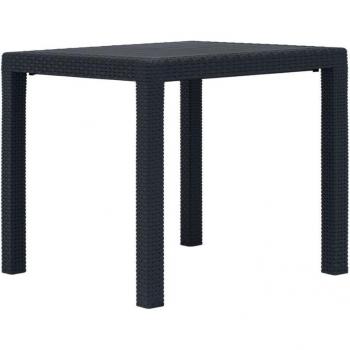 TORANA Mesa de Exterior Plástico Ratán Antracita 79x79x72 cm