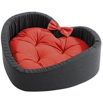 Ferplast Cuscino per letto da gatto a forma di cuore, Nero/Rosso