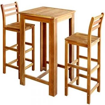 VidaXL Ensemble Table et Chaises de Bar 3 pcs en Bois d'Acacia Massif