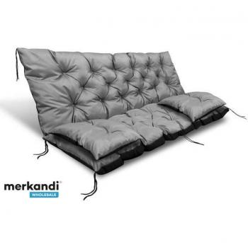 Cojín impermeable para jardín 180x60x50 cm + 2 cojines gris