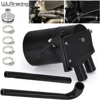 WLR Black Aluminum Oil Catch Can with Radiator Hose for BMW N20 N26