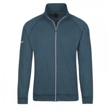 Trigema Raglanjacke für Herren, Größe XXXL, blau (jeans, melange)