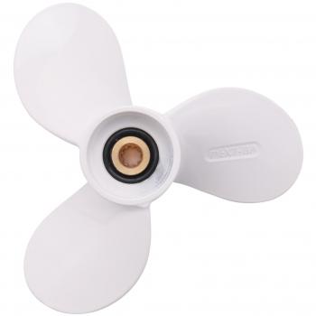 Hélice Externa 7 1/2x7 Aluminio, 4hp a 6hp, 9 Dientes, Blanco Marina