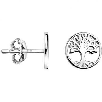 Sofia Milani Baum Kreis Ohrstecker, 925 Silber Damen Schmuck