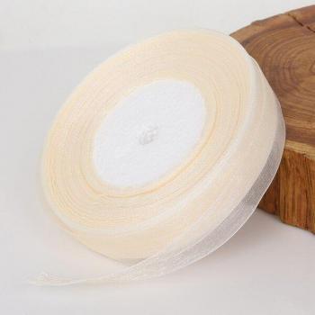 Ruban Organza ivoire 38mm, 45 mètres