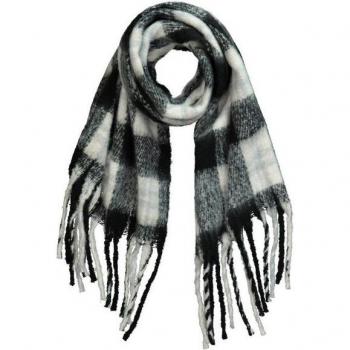 Ulla Popken großer Damen Schal, schwarz, Polyester
