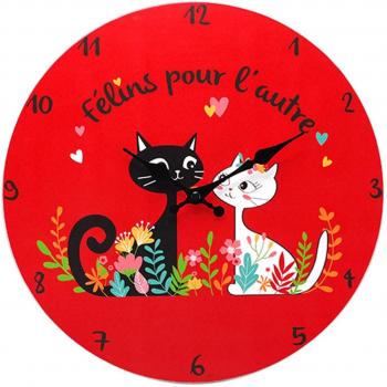 Horloge Décorative Chats en Bois