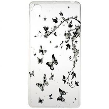 Capa Protectora Transparente, Ultra Fina, con Motivo de Mariposas