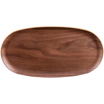 Plateau ovale en bois marron 35x18 cm