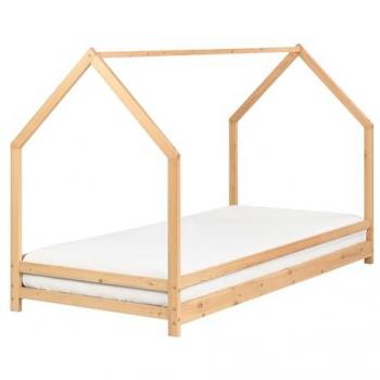 BELIANI Light Wood Kids House Bed 3ft Single Size