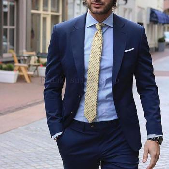 Navy Blue Smart Casual Suit for Men