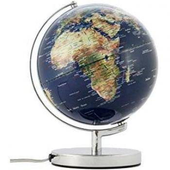 Mappamondo Terra Physical con Copertura Metalica Opaca e Colorazione Scura