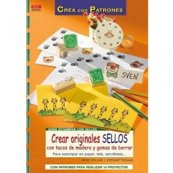 Serie estampar con selllos nº 1. CREAR ORIGINALES SELLOS CON TACOS DE MADERA Y GOMAS DE BORRAR
